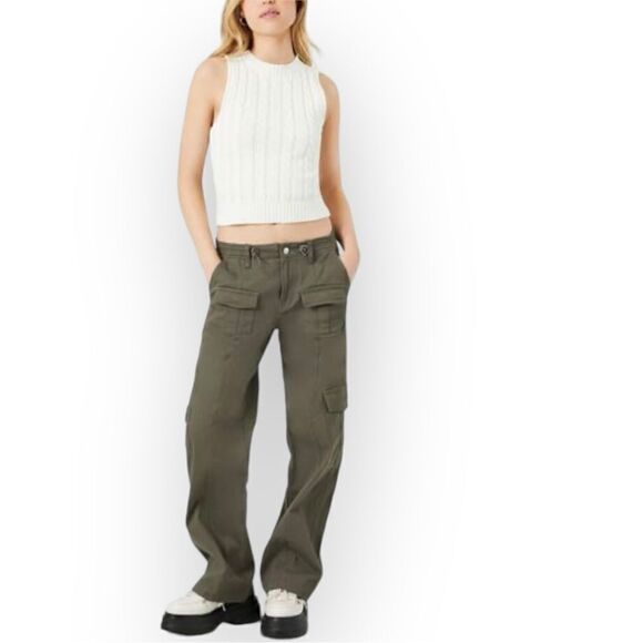 H&M Sleeveless Cable Knit Crop Sweater In Cream Size S - Picture 7 of 7